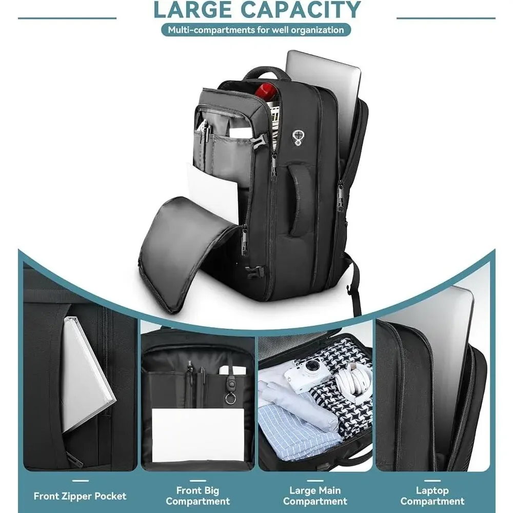 AREYTECO 50L Expandable Travel Backpack – Flight Approved Carry-On